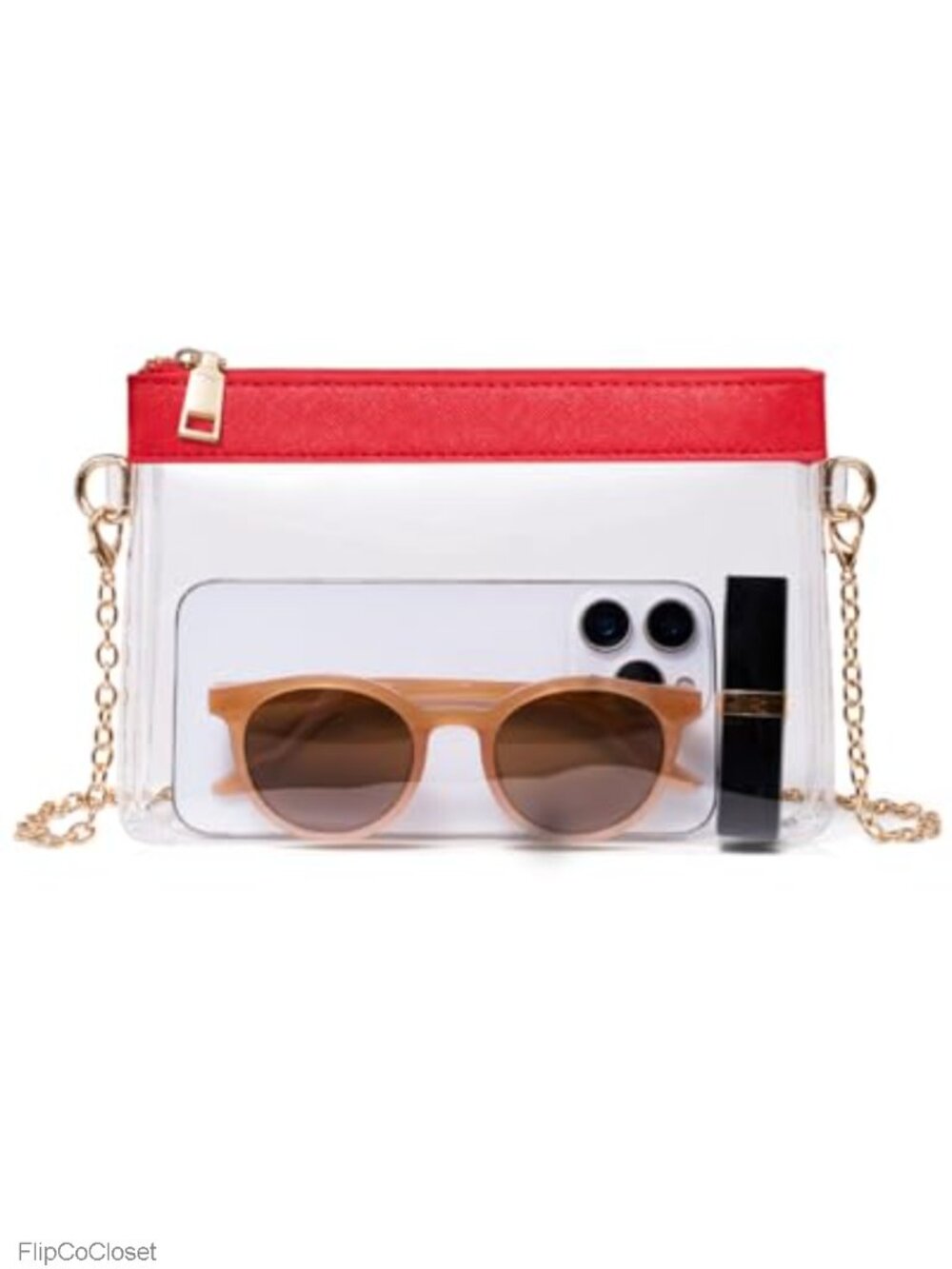 Clear Crossbody Bag Stadium Approved PVC Chain Strap Concert Purse